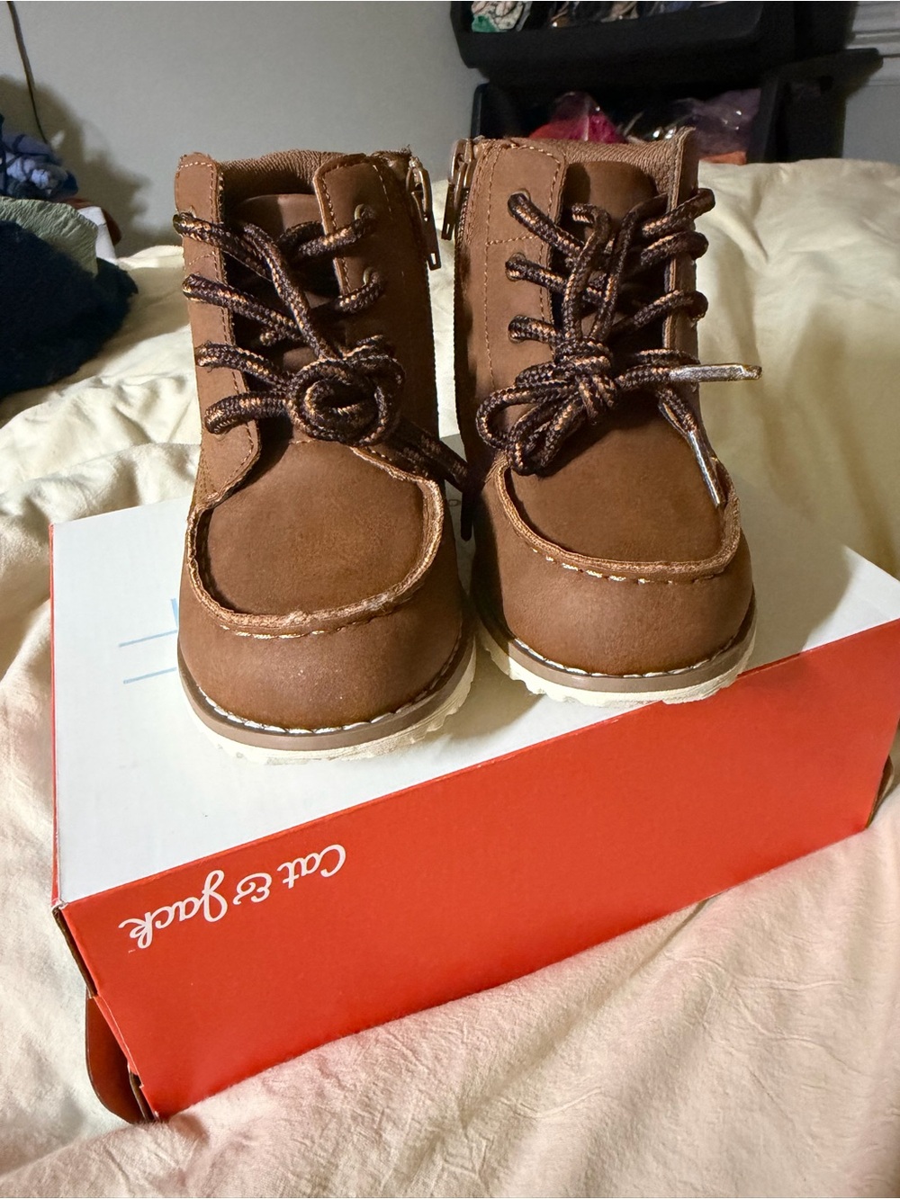Old Navy Brown Lace-Up Kids Ankle Boots